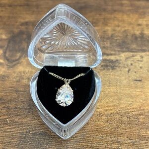 Macy's Gold Chain with Silver Teardrop Pendant